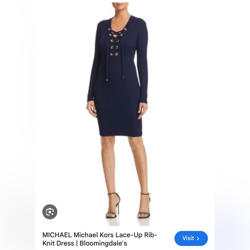 Michael Kors Lace Up True Navy Dress. XS. EUC